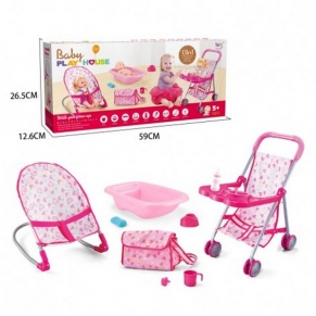 RTOYS - Количка, вана, чанта и шезлонг за кукла